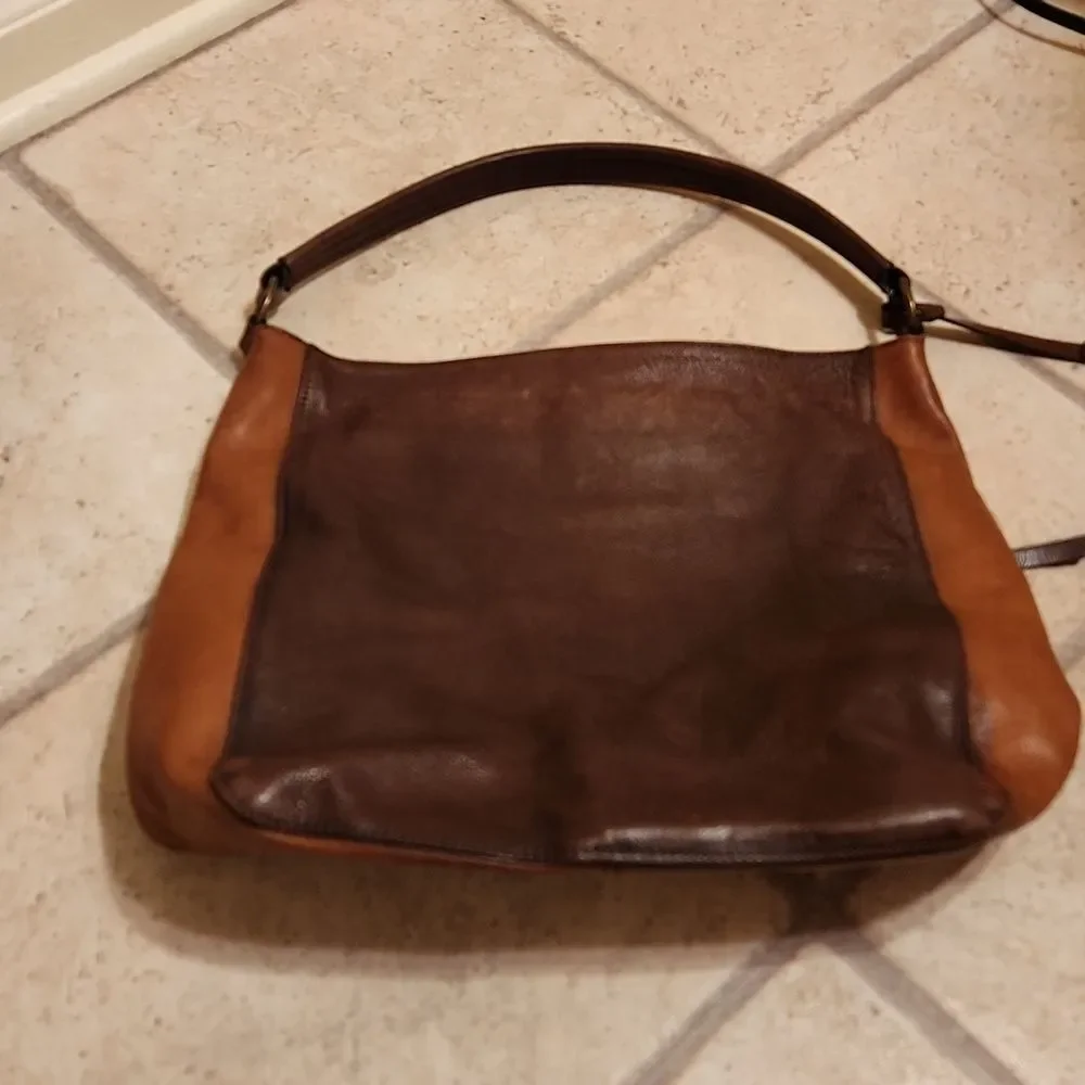 Pikolinos Brown/Garnet Tricolored Leather Cuero Hobo Handbag